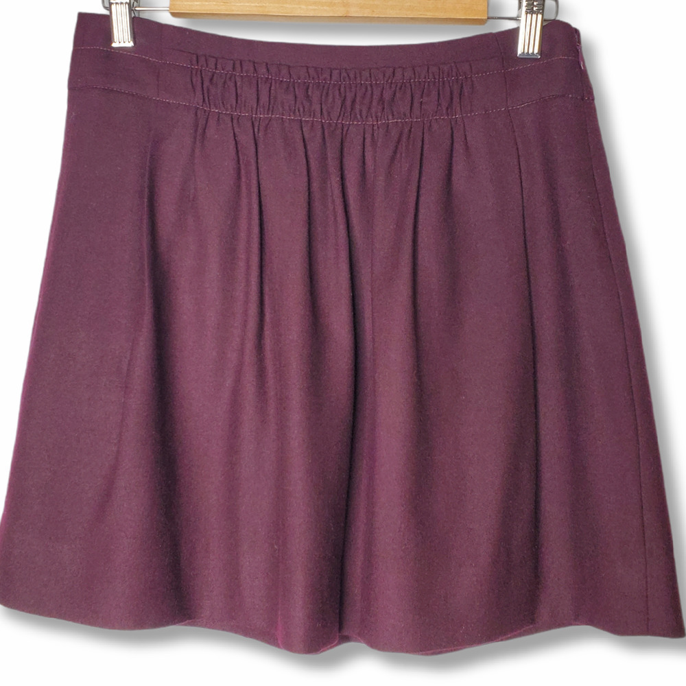 J. Crew Wool Blend Sidewalk Skirt Burgundy Size 2